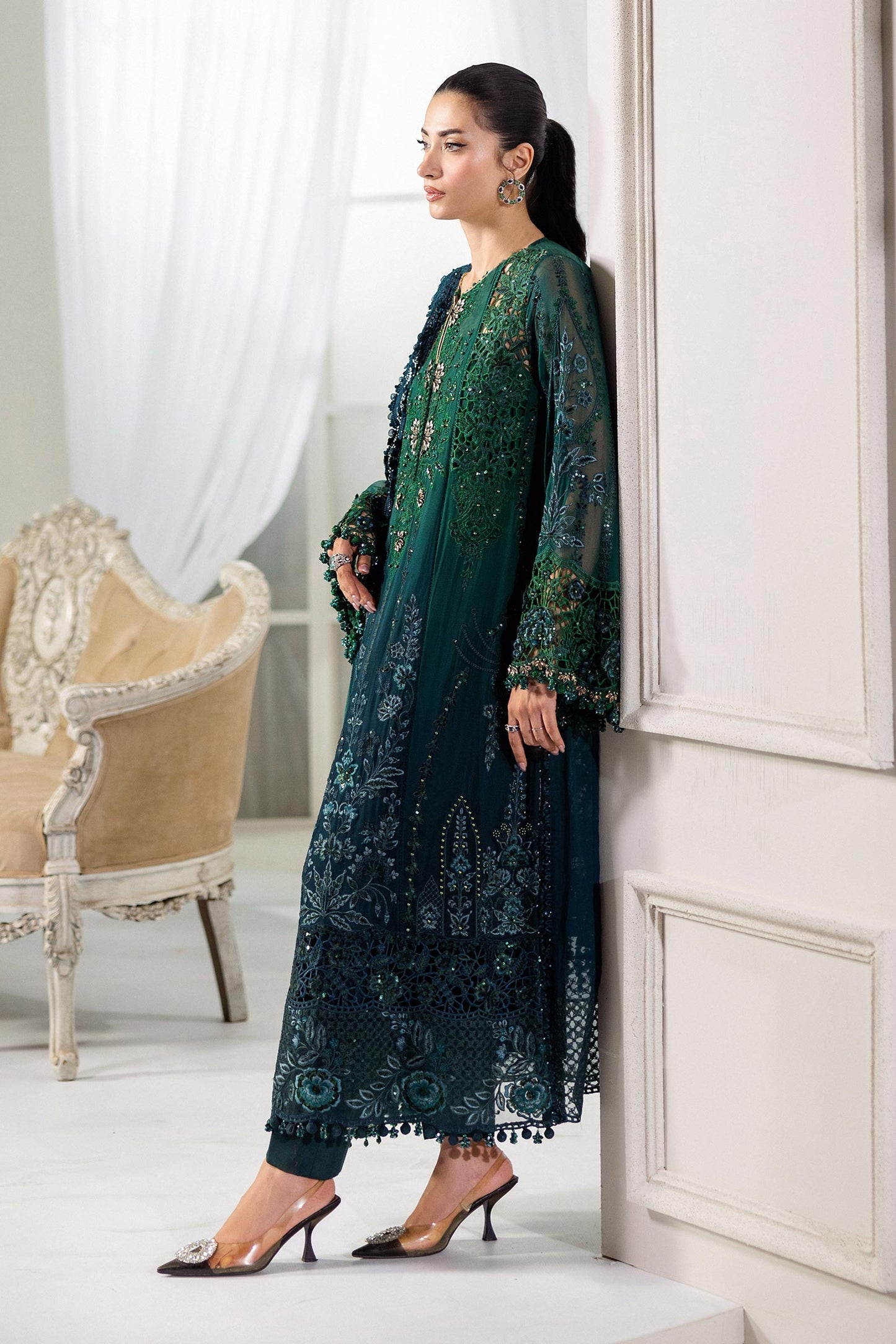 3 Piece Unstitched Embroidered Chiffon Suit | MPC-25-106