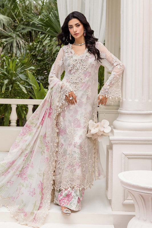 3 Piece Unstitched Embroidered Chiffon Suit | MPC-25-101